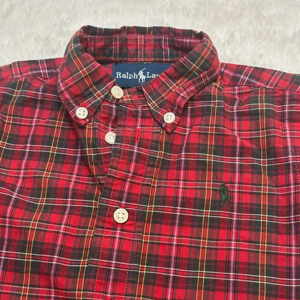 Ralph Lauren Plaid Button Down Shirt sz 12 m